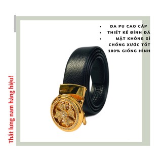 Thắt Lưng Nam Đính Đá, Dây Nịt Nam mặt xoay cao cấp