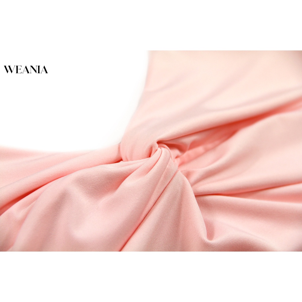 Đầm Hai Dây Hở Lưng Xếp Ly Thắt Nút Gợi Cảm Cho Nữ