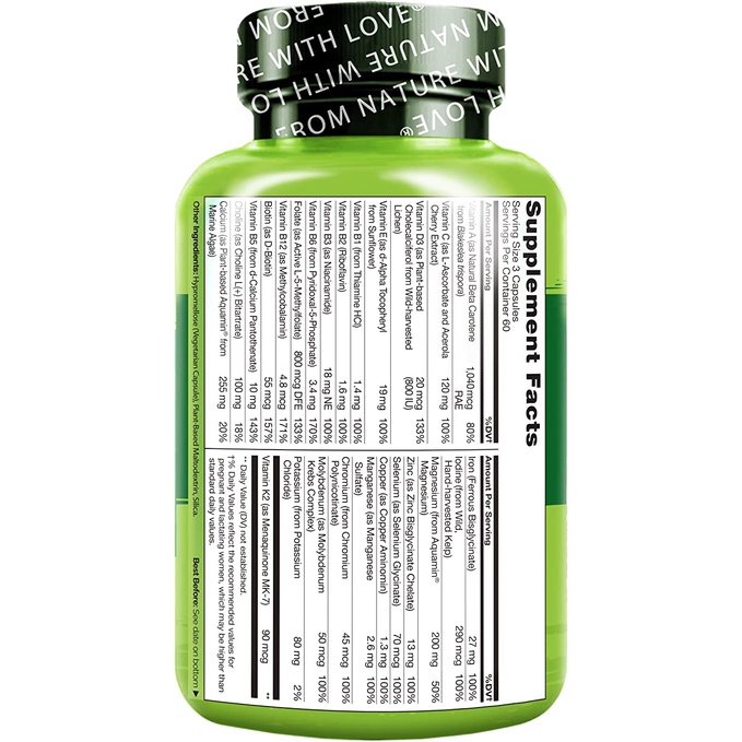 Naturelo Prenatal Multivitamin với Folate, Sắt,Canxi Viên uống vitamin tổng hơp cho phụ nữ mang thai
