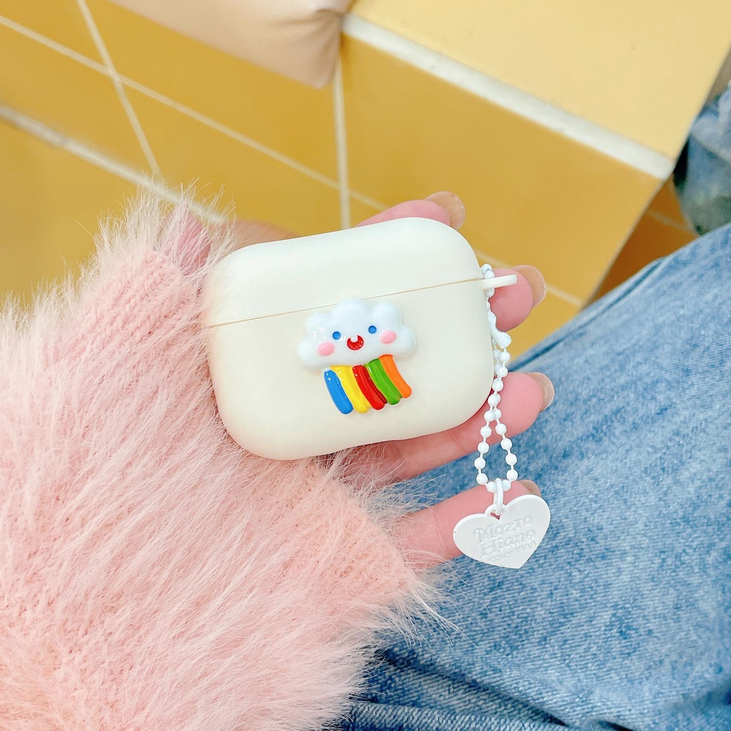 Vỏ Bảo Vệ Hộp Sạc Tai Nghe AirPods 1 2 3 Pro 2 2022 Bluetooth Không Dây Chất Liệu Silicon Mềm Chống Trầy Xước Hình Trăng Sao 3D Sáng Tạo