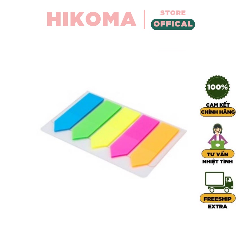 Giấy note đánh dấu trang - phân trang trong suốt kava 5 màu - HIKOMA STORE