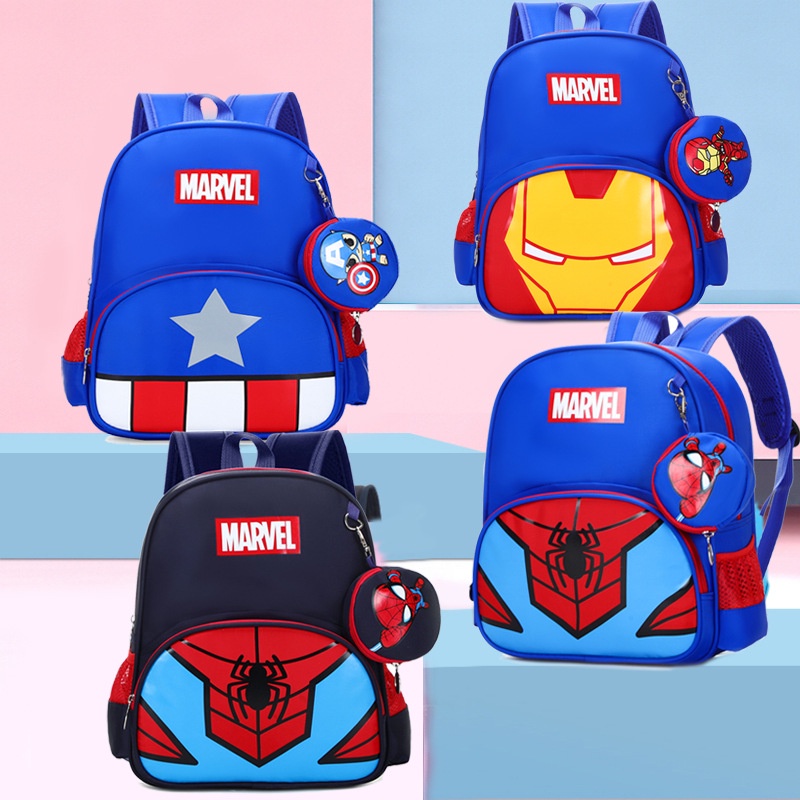 🔥 Rẻ nhất 🔥cặp đi học trẻ em Balo hình dễ thương cho bé 4-6 tuổi Captain America đeu túi xách