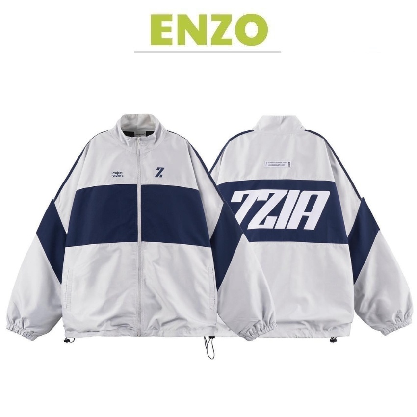Áo khoác dù 7ZIA nam nữ cổ đứng form rộng chất vải dù gió 2 lớp cao cấp_ENZO AD 72