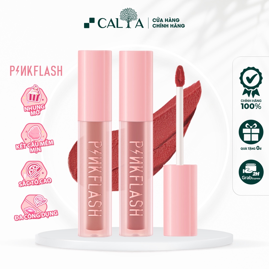 Son Kem Lì PinkFlash Mềm Mịn Như Nhung, Bền Màu - Pink Flash Pinksweetie Powdery Lipgloss PF L16