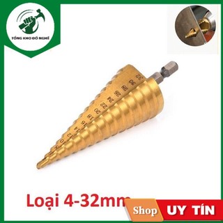 Mũi khoan bước tháp 4-32mm Titanium siêu bền _ TKDN