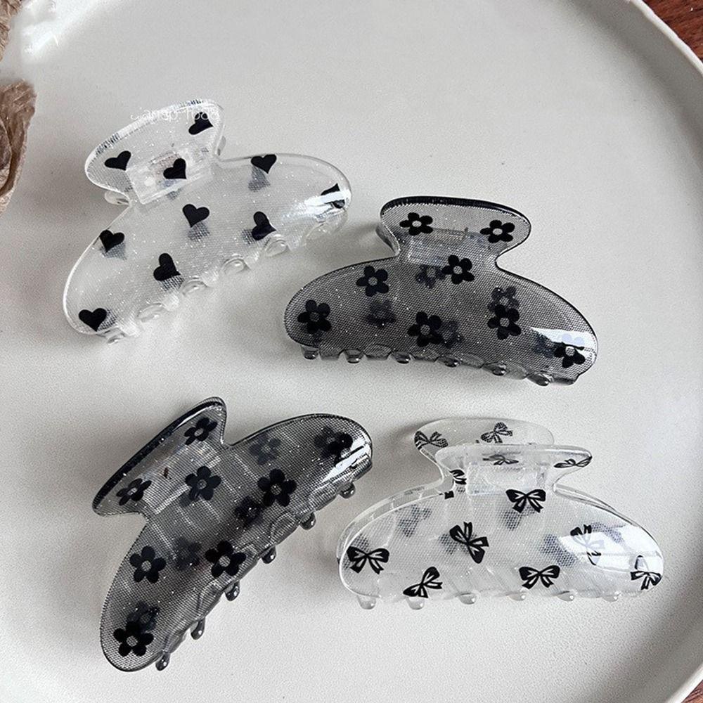 Kẹp Tóc Hình Nơ / Cá Mập Bằng Acrylic Dễ Thương Thời Trang Cho Nữ