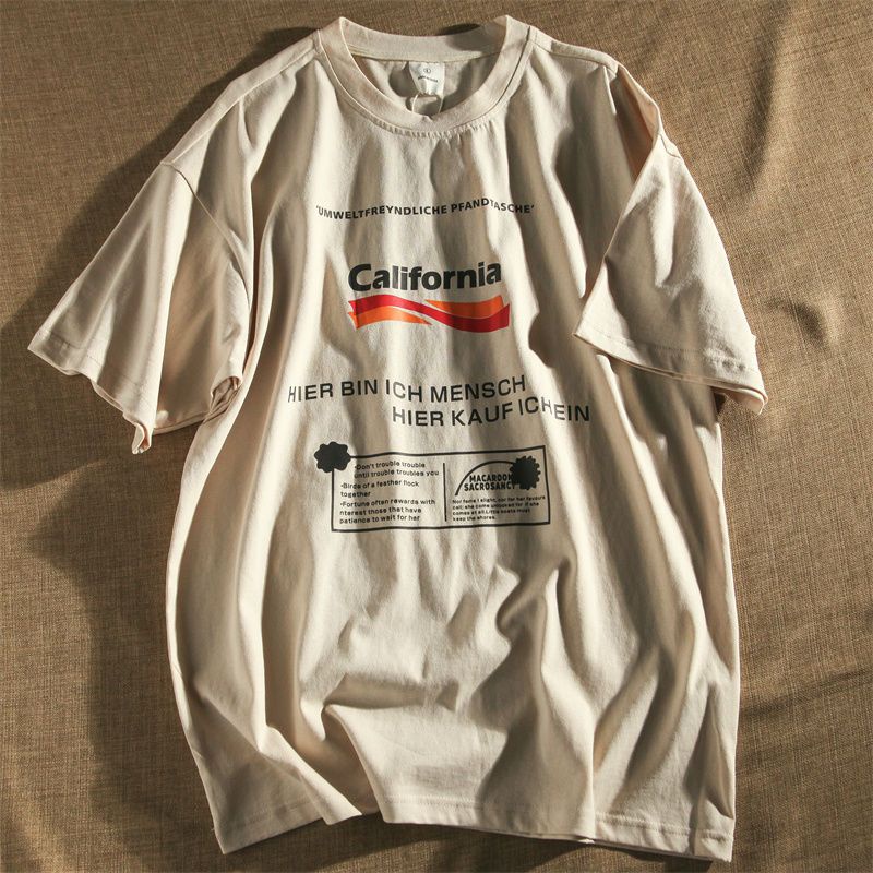 COZOK Áo Thun Dáng Rộng In Chữ Kiểu vintage Cá Tính Cho Các Cặp Đô