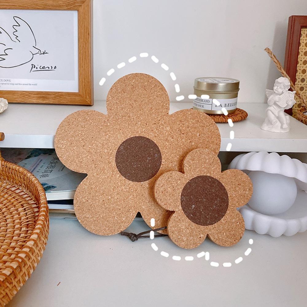AARON1 Đế Lót Ly Bằng Gỗ Cách Nhiệt Chống Trượt Hình Bông Hoa Xinh Xắn