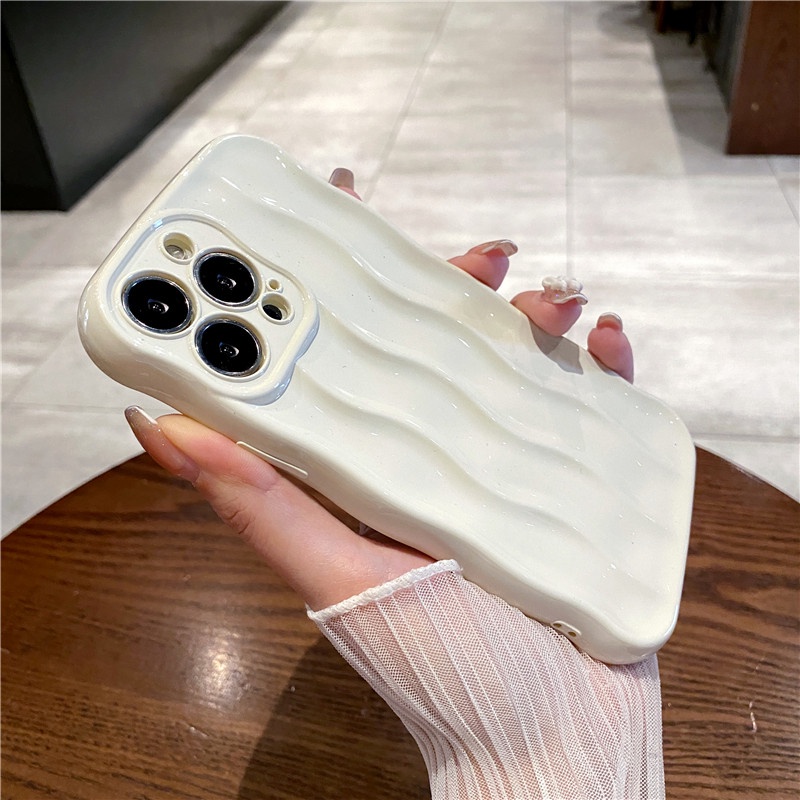 Ốp Điện Thoại iPhone 14 13 12 11 Pro max 14 plus case ốp lưng điện thoại i phone 14 13 12 11 promax Chống Sốc Bảo Vệ camera Kiểu Gợn Sóng Sang Trọng Sáng Tạo Cho iP 11 12 13 14 Pro max 14plus