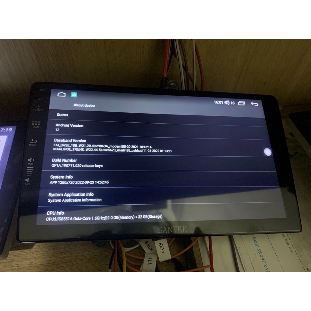 Màn Hình Android Chip 8 Nhân Ram 2Gb,Rom 32GB Hãng Santek chính hãng