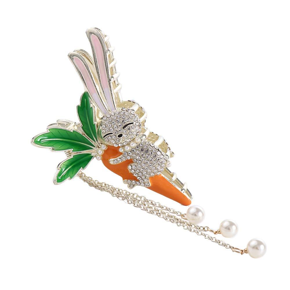 Kẹp Tóc Đuôi Ngựa Hình Thỏ / Cà Rốt Phối Tua Rua Dễ Thương Thời Trang Cho Bạn Gái 2life