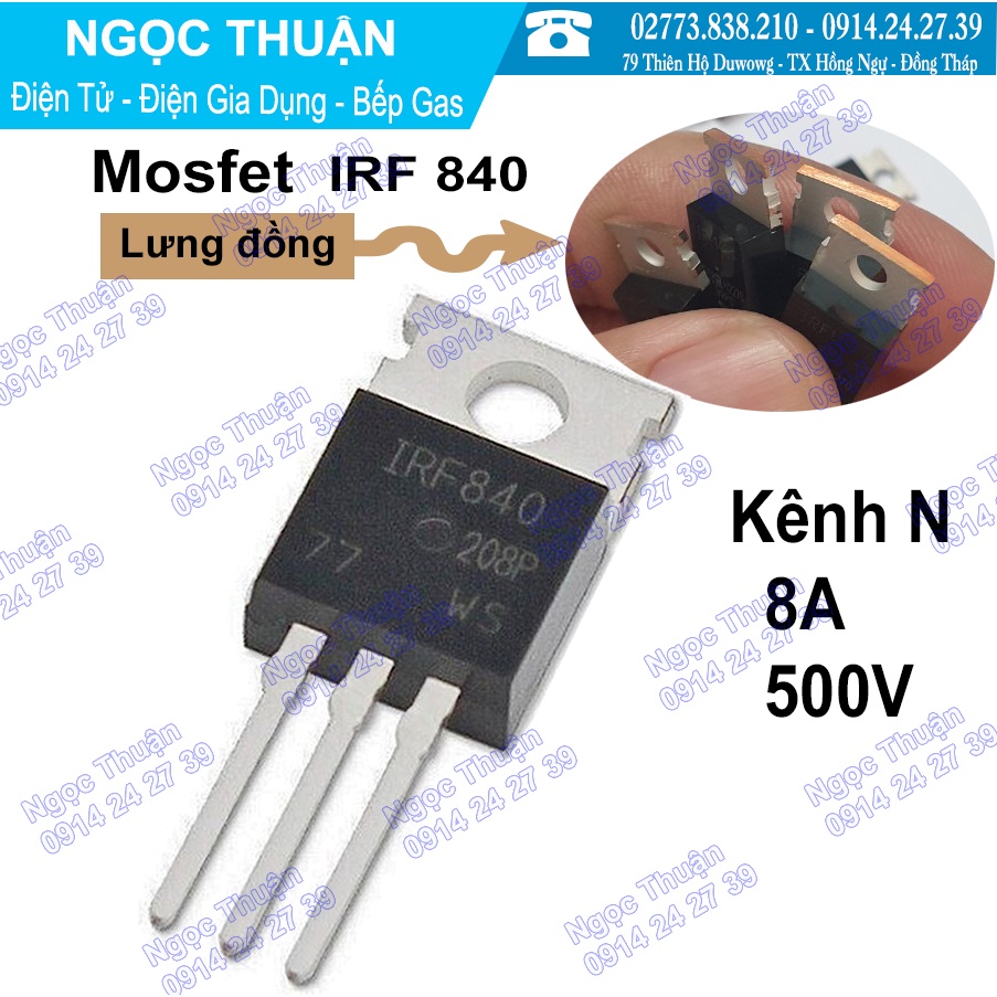 Mosfet IRF840 KÊNH N  8A 500V