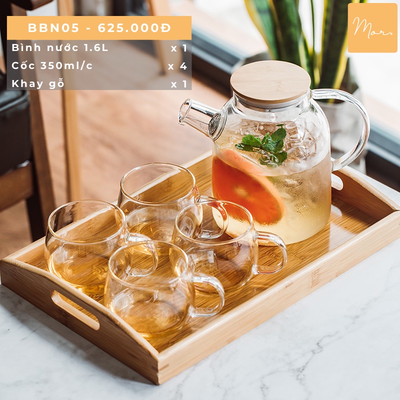 Bộ bình nước thủy tinh chịu nhiệt - BN05