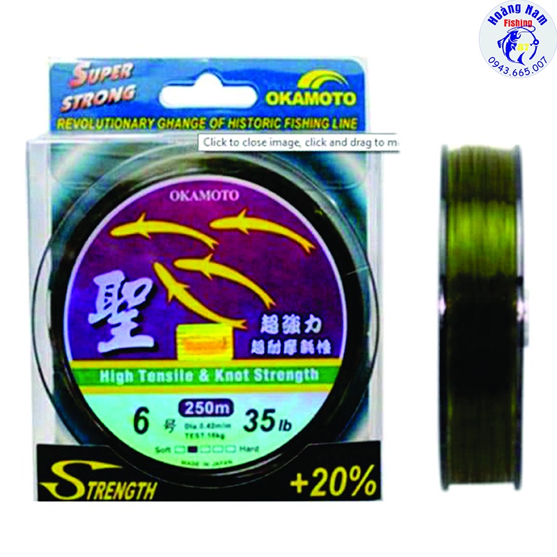 Cước câu cá Okamoto (4 cá) made in Japan. Cước 4 con cá. Cước câu cá siêu bền, cước câu giá rẻ. Hoàng Nam Fishing