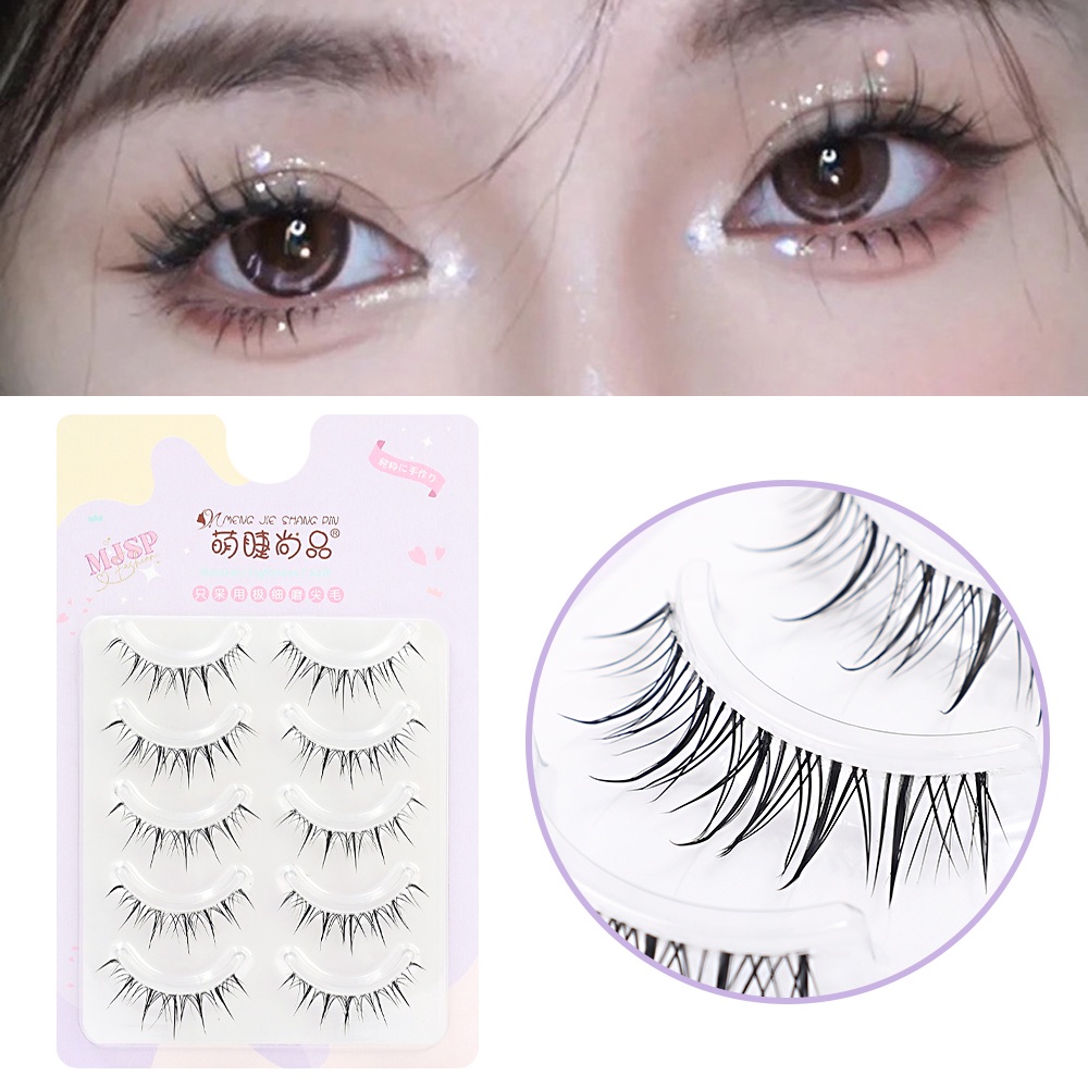 Set 3 / 5 Cặp Lông Mi Giả Cong Trong Suốt Trang Điểm Hàng Ngày