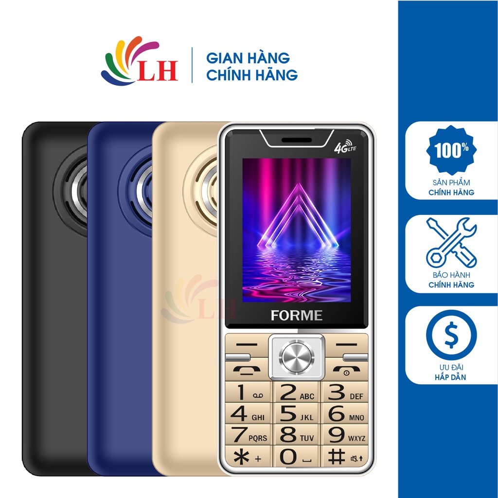 Điện thoại Forme D888 - Hàng chính hãng - Thiết kế thông dụng dễ sử dụng, tương thích thẻ nhớ ngoài MicroSD
