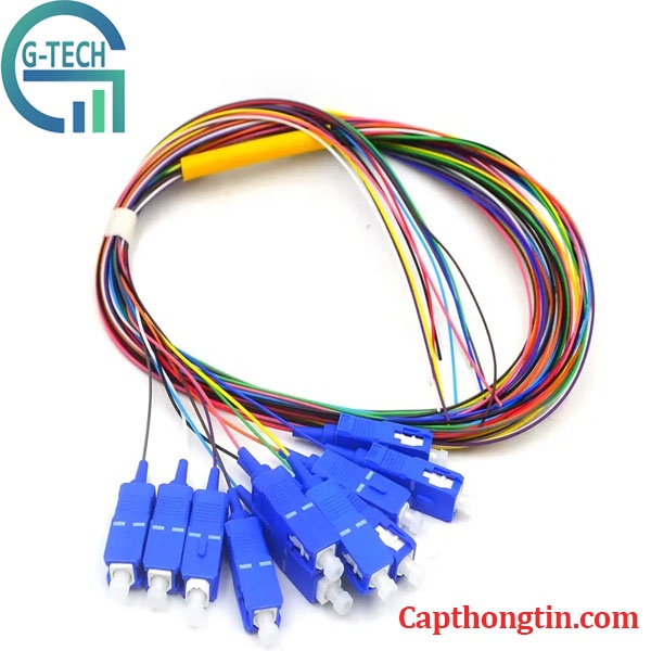 Dây hàn quang Pigtail 12 màu SC/UPC 1.5m , Dây nối quang 12 màu SC/UPC