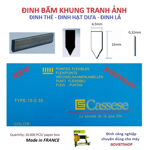 Đinh ghim hạt dưa, đinh lá, đinh thẻ, đinh đóng khung tranh ảnh, hộp có 10000 cây đinh treo ảnh