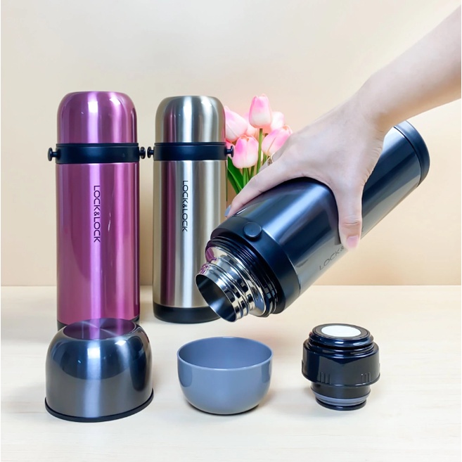 LHC1439SLV- Bình giữ nhiệt Lock&Lock Easy-Take Vacuum bottle bằng thép không gỉ 1.0L - Màu Silver