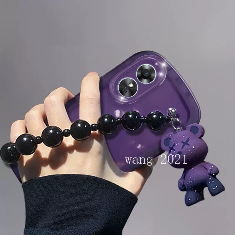 Ốp Điện Thoại Mềm Trong Suốt Màu Trơn Có Vòng Tay & Búp Bê Cho OPPO Reno8 T 5G 4G Reno 8T 8 T 2023