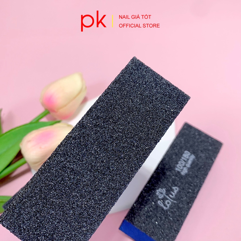 Phao dũa móng, phao nail vuông nhám sần Lotus màu cam đen