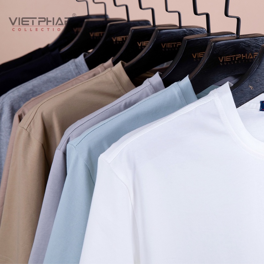 Áo Thun T-shirt Nam  Cao Cấp VIỆT PHÁP/ Form Basic - Chất liệu Cotton thoáng mát, thấm hút mồ hôi tốt 15502