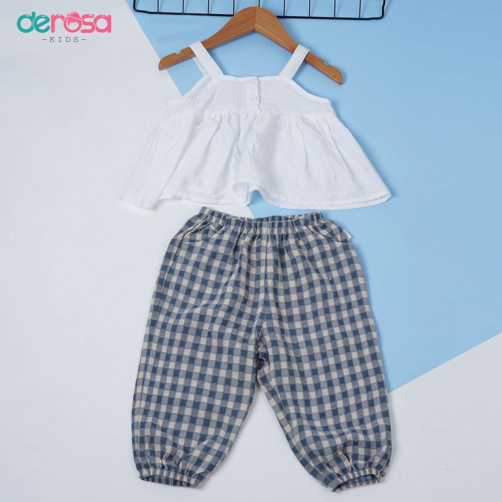 Bộ quần áo hai dây DEROSA kiểu dáng Alibba cho bé gái từ 2 đến 6 tuổi ASKD537B