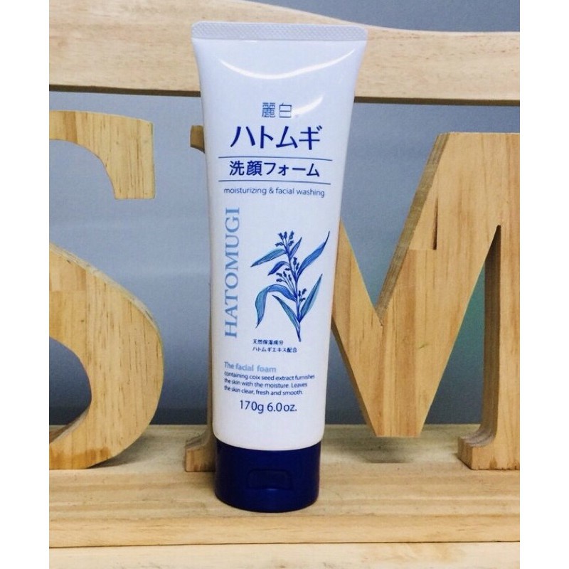 Sữa rửa mặt Hatomugi chiết xuất ý dĩ Moisturizing &amp; Facial Washing 170g làm sáng da sạch bụi bẩn Nhật Bản