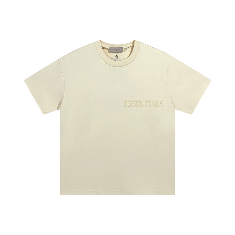 Áo Thun Cotton Tay Ngắn Cổ Tròn In Chữ Fear of God Essentials Thời Trang Đường Phố Unisex
