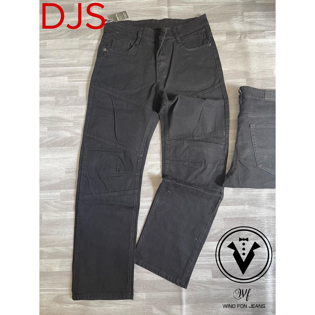 Jean Ống Rộng Phong Cách Biker Co Giãn