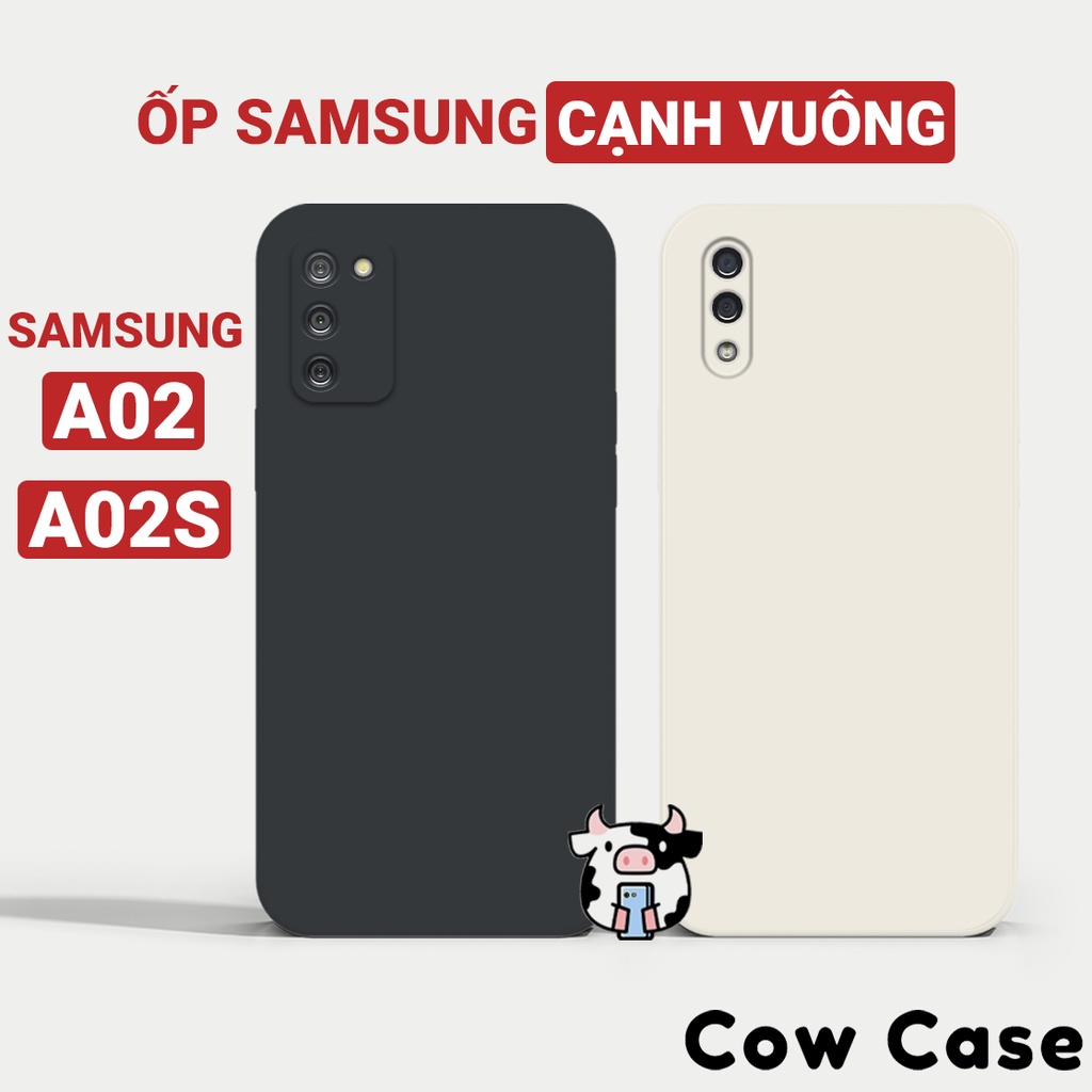 Ốp Samsung A02s, A02 cạnh vuông Cowcase | Vỏ điện thoại SS galaxy bảo vệ camera toàn diện TRON