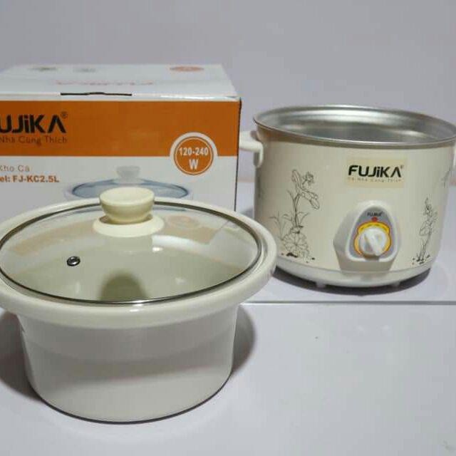 Nồi hầm cháo chậm FUJIKA cho bé 1.5 lít, hầm đa năng, kho thịt cá, lõi sứ cao cấp  -TONGKHOBAOCHAU