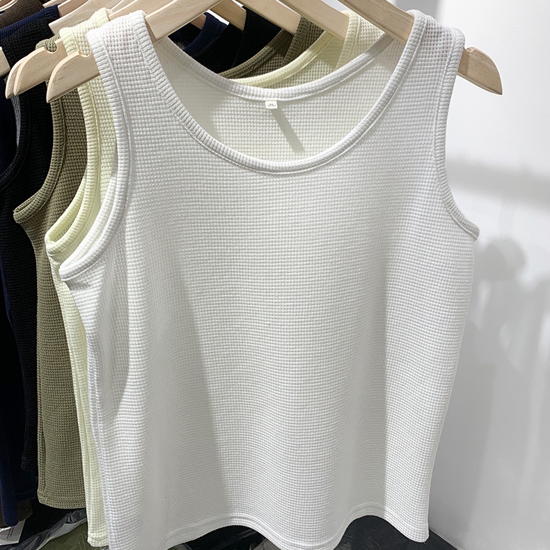 SUXI  Thun Sát Nách Màu Sắc Đơn Giản Thời Trang Cho Nữ