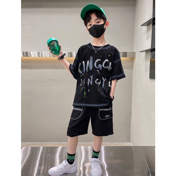 Bộ quần áo hè "King" 13-48kg cho bé trai 4-14 tuổi. Năng động - Thấm hút mồ hôi. Hàng may kỹ. B57