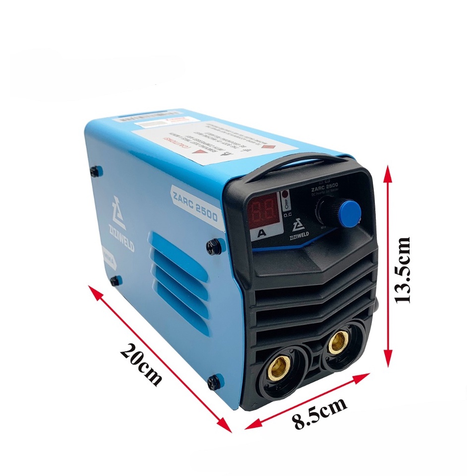 Máy hàn que dùng điện Ziziweld Zarc 2500 công suất 4.7 KVA hệ số công suất 0.65 cấp bảo vệ IP21S Zarc-2500