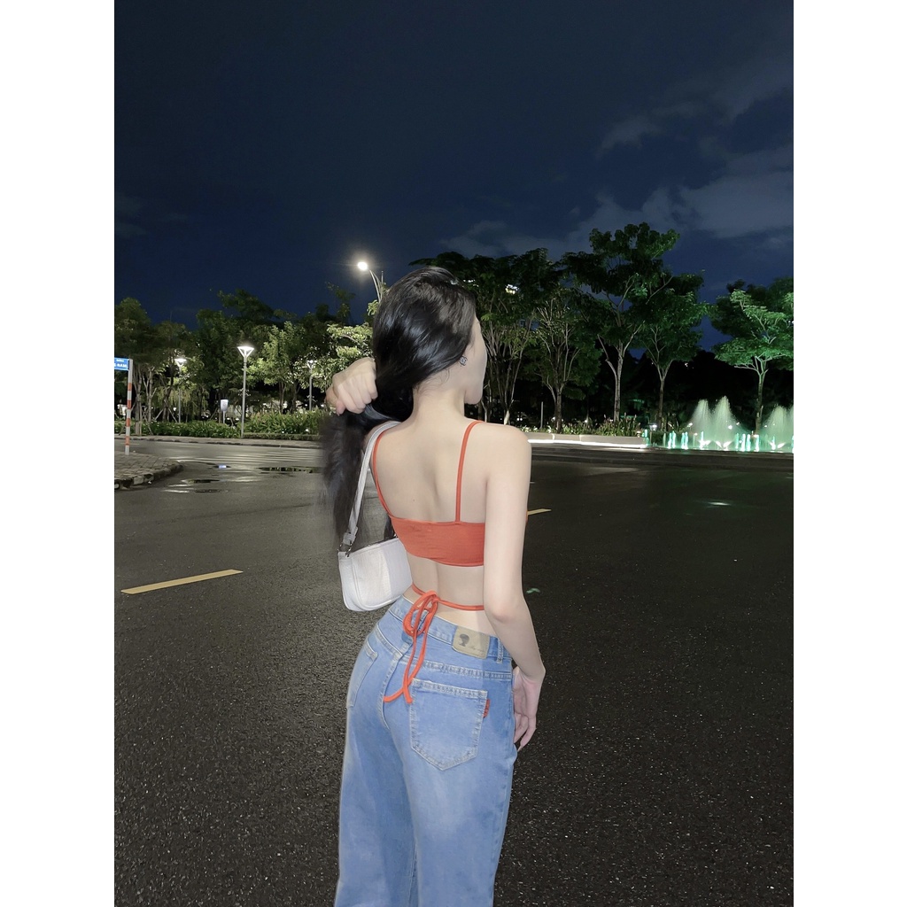 Croptop Thun Nhún V-neck 3313