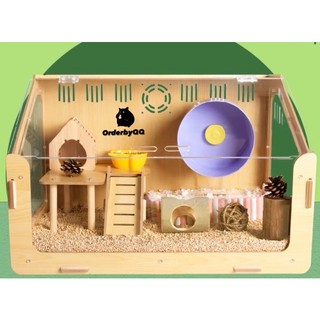 Chuồng/lồng hamster gỗ hình ngôi nhà - không phụ kiện kích thước 80cm