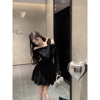 Đầm Trễ Vai Nhấn Eo Dáng Phồng