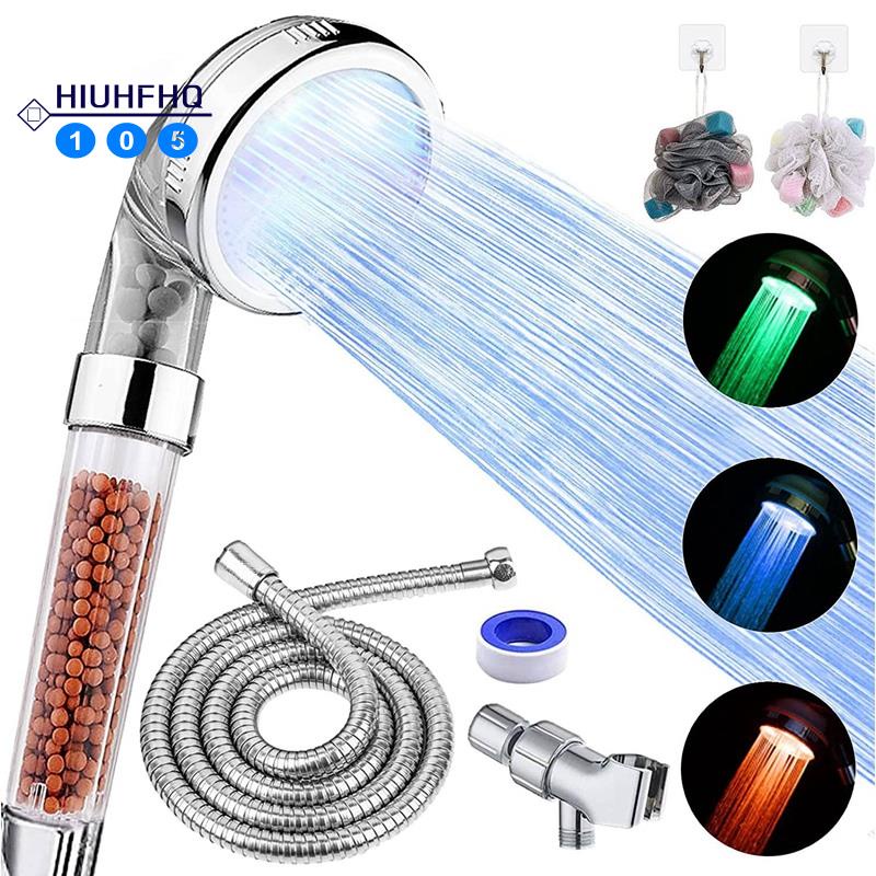 Đầu Vòi Hoa Sen Tích Hợp Đèn LED Với 3 Chế Độ Điều Chỉnh Nhiệt Độ Tiết Kiệm Nước Tiện Dụng