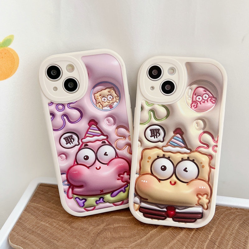 Casing Samsung Galaxy A12 A13 A23 A73 A72 A53 A33 A52 A52S A11 A31 A70 A20 A30 A10S M11 M12 A22 LTE M22 M23 M32 M31 A32 A50 A50S A30S A03S A02S A21S A51 A71 4G 5G Cute Cartoon Visual 3D SpongeBob SquarePants Patrick Star Soft Phone Case XPN 39