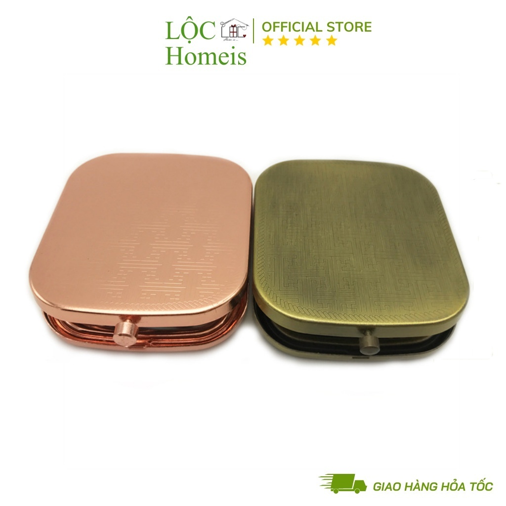 Phôi Gương Vuông Bỏ Túi Thêu Handmade - LỘC Homeis