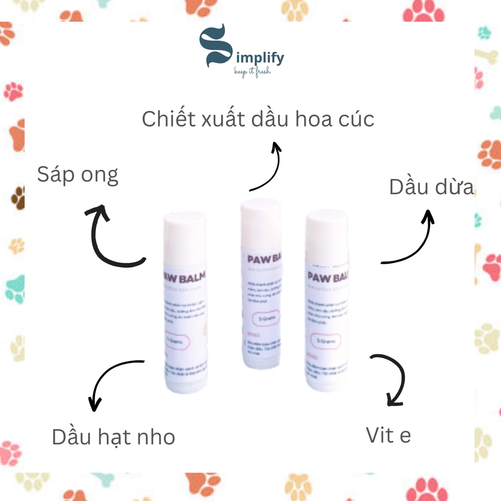 Sáp Dưỡng Organic Làm Mềm Đệm Bàn Chân Chó Mèo Simplify