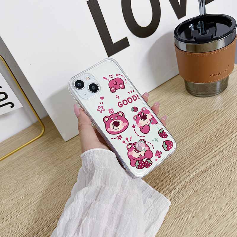 Ốp lưng iphone trong lỗ viền Gấu dâu tây /6s/6splus/7/7plus/8/8plus/x/xr/xs/11/12/13/pro/max/plus/promax TLV2005