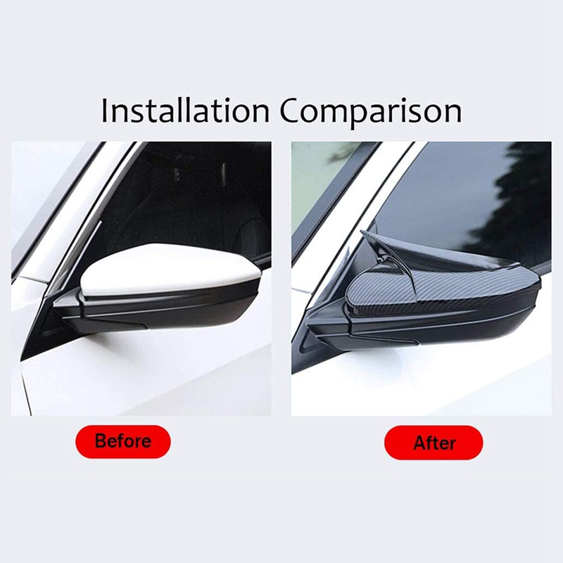 Ốp Gương Chiếu Hậu Bằng Sợi Carbon Cao Cấp Cho Xe Hơi Honda Civic 2016-2020