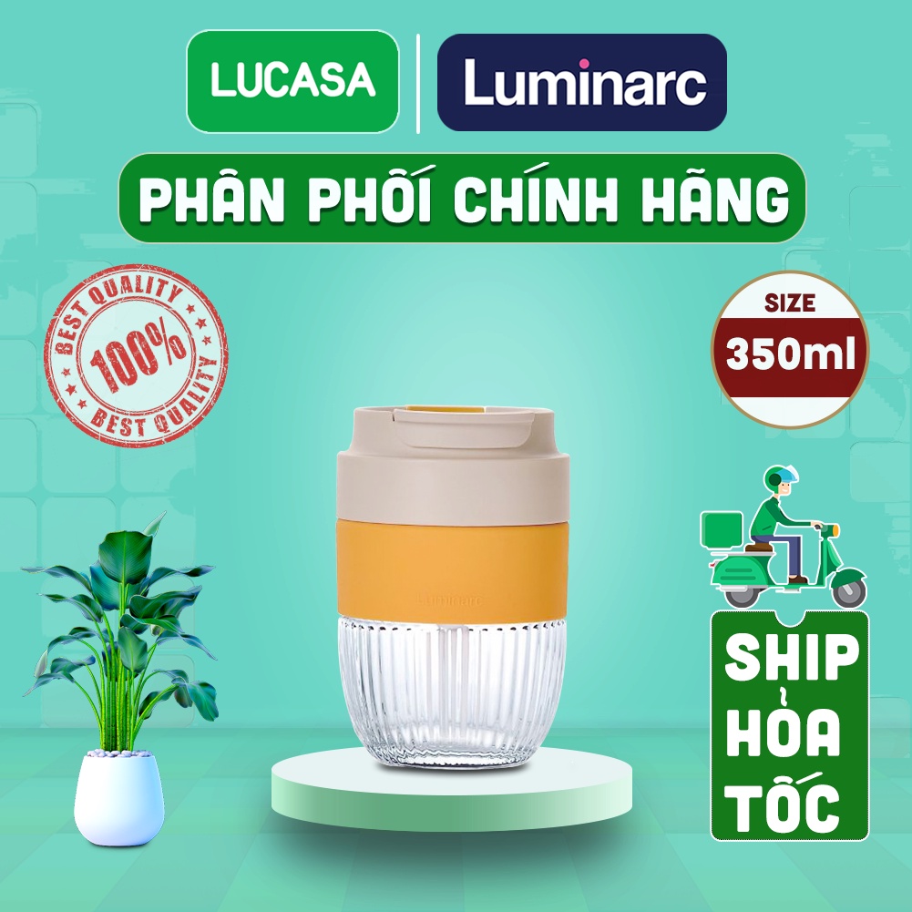 Ly Thủy Tinh Luminarc Yellow 350ml - Ly Coffee Có Nắp L9660 | Phân Phối Chính Hãng