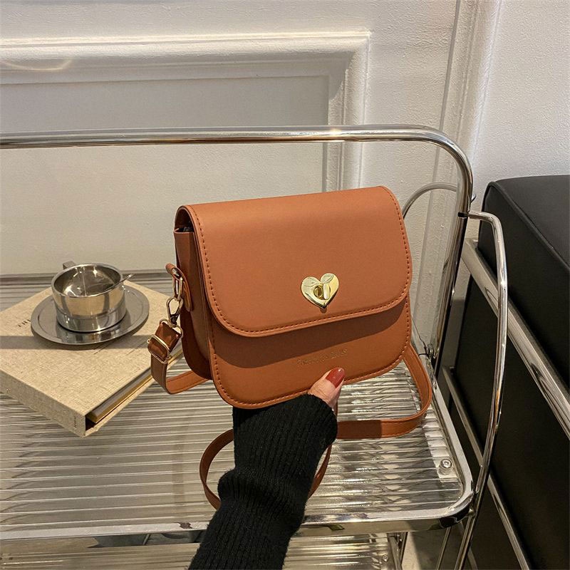 Ck Túi Xách Da PU Dáng Vuông Nhỏ Có Khóa Hình Trái Tim Thời Trang Cho Nữ