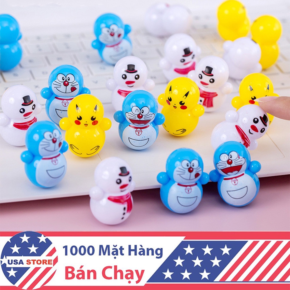 Đồ Chơi Lật Đật Mini Cho Bé - Squid Game Giải Trí Nhiều Mẫu Dora, Pika, Trò Chơi Con Mực, Mion, Trang Trí Góc Học Tập