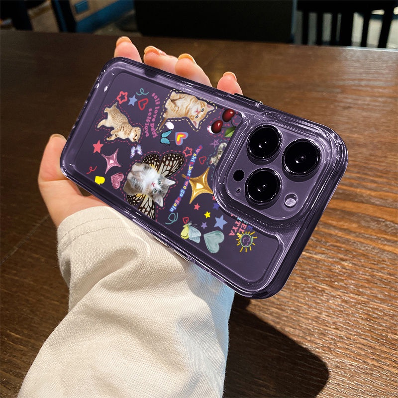 Ốp Điện Thoại Silicon TPU Mềm Trong Suốt In Hình Mèo Dễ Thương Cho IPhone 14 13 12 11 Pro Max XS XR X 8 7 6S Plus SE 2020