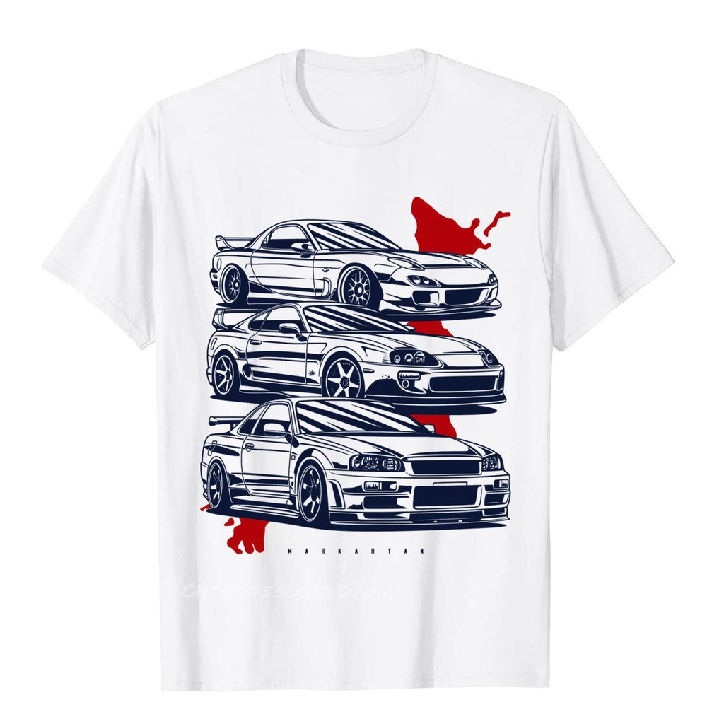 Áo Thun Cotton Jdm Crew Rx7 Skyline Gtr Thời Trang Cho Nam