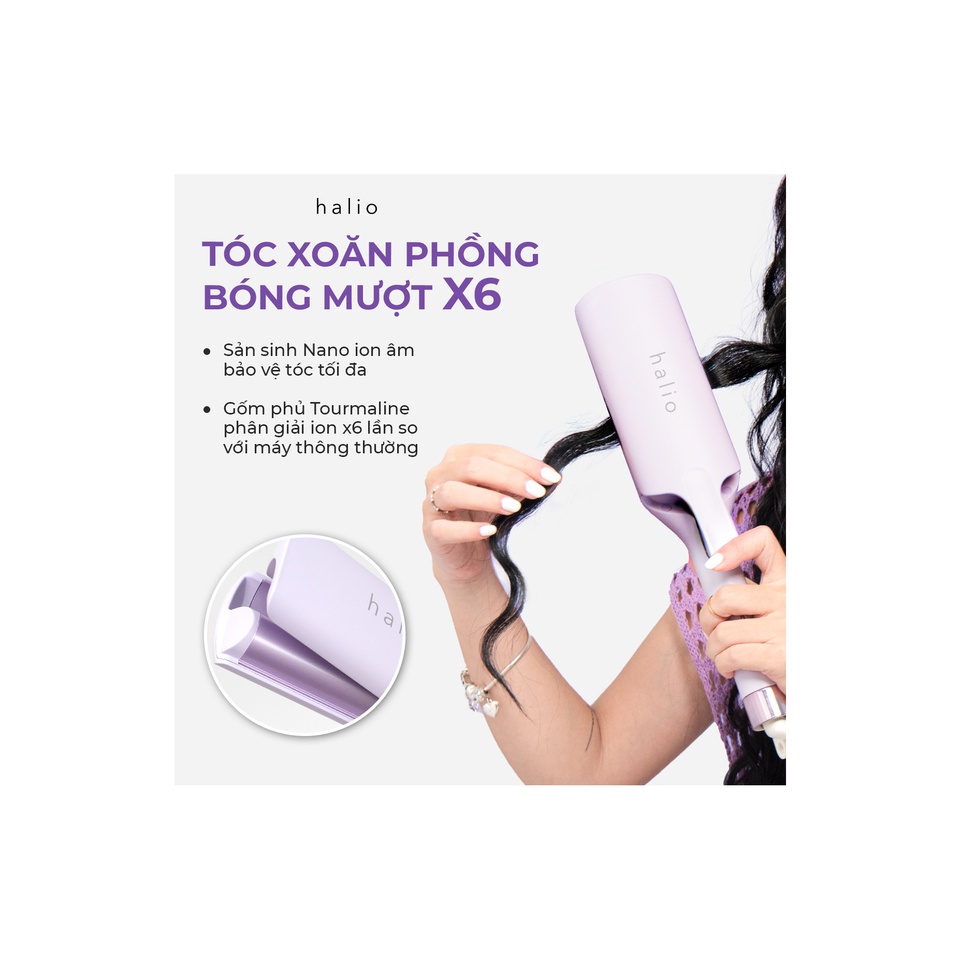 Máy Uốn Tóc Halio Ion Âm giúp tóc bóng mượt, ngừa khô xơ, hư tóc